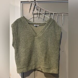 Green Boucle Sweater Vest